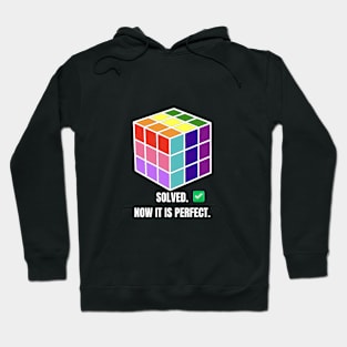 Pride colors cube perfectly solved, for dark background Hoodie